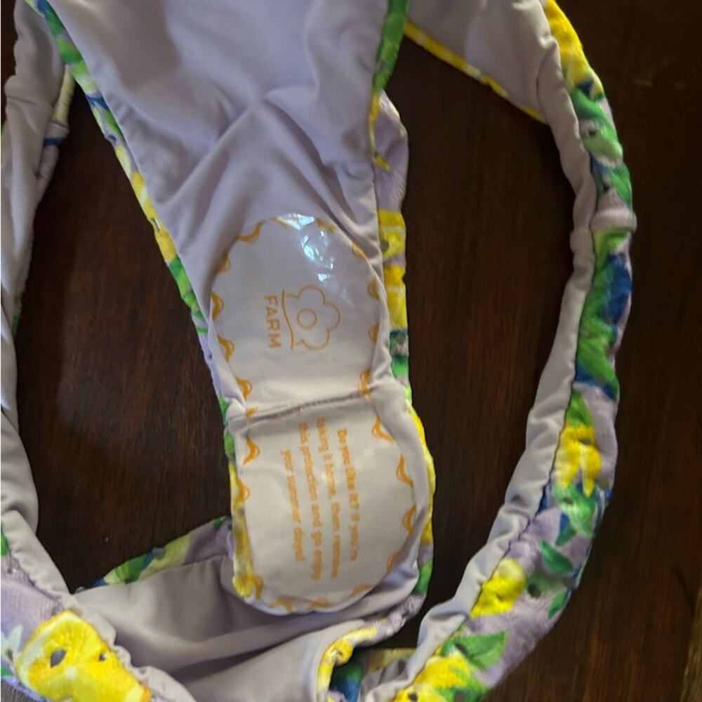 FARM RIO Lemon Dream Low Rise Bikini Bottom Swim‎ Bathing Suit Floral NEW Size L - Picture 7 of 7